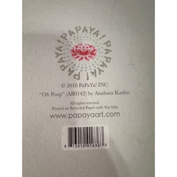 Papaya Art Oh Poop by Anahata Katkin Baby Wall Decor Sign Ribbon  Recycled Paper - Picture 2 of 7